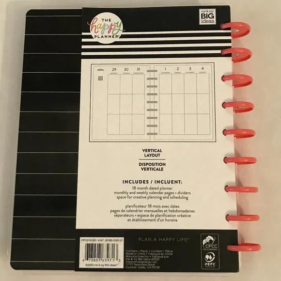 The Happy Planner Classic 18 Month Vertical Layout Hello Darling - Picture 9 of 12